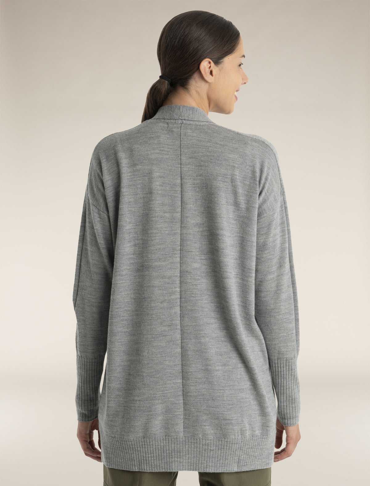 Women's Merino Iseo Long Cardigan Sweater Metro Heather - 2