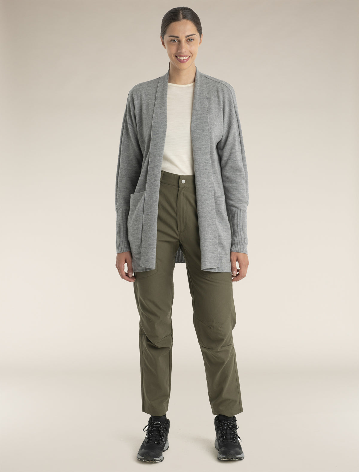 Women's Merino Iseo Long Cardigan Sweater Metro Heather - 3
