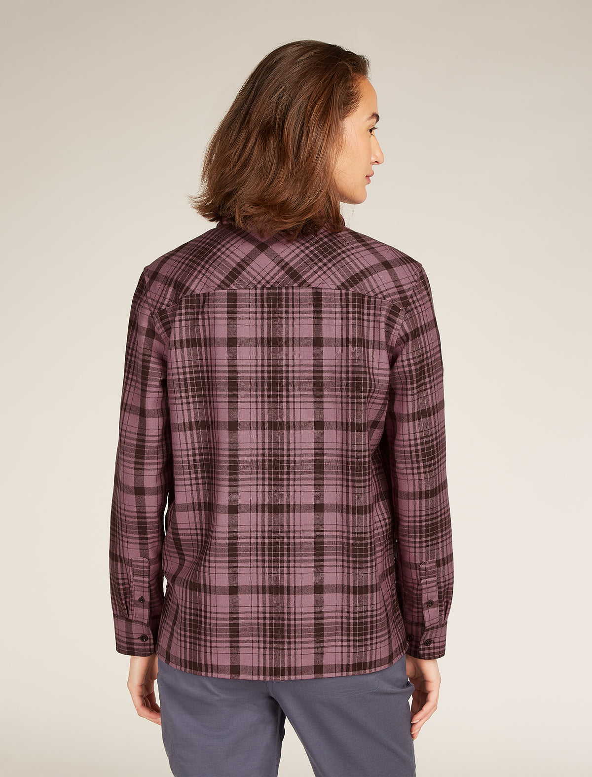 Women's Merino 200 Dawnder Long Sleeve Flannel Shirt Plaid  - 2