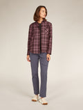 Women's Merino 200 Dawnder Long Sleeve Flannel Shirt Plaid  - 3