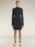 Women's Merino 260 Granary Long Sleeve Half Zip Dress Black - 3