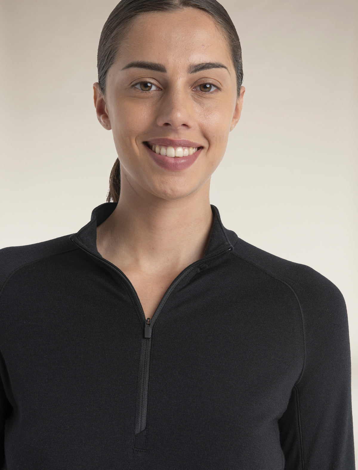 Women's Merino 260 Granary Long Sleeve Half Zip Dress Black - 4