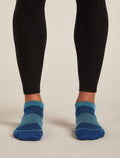 Men's Merino Blend Run+ Ultralight Micro Socks Atlantis/Topaz - 3