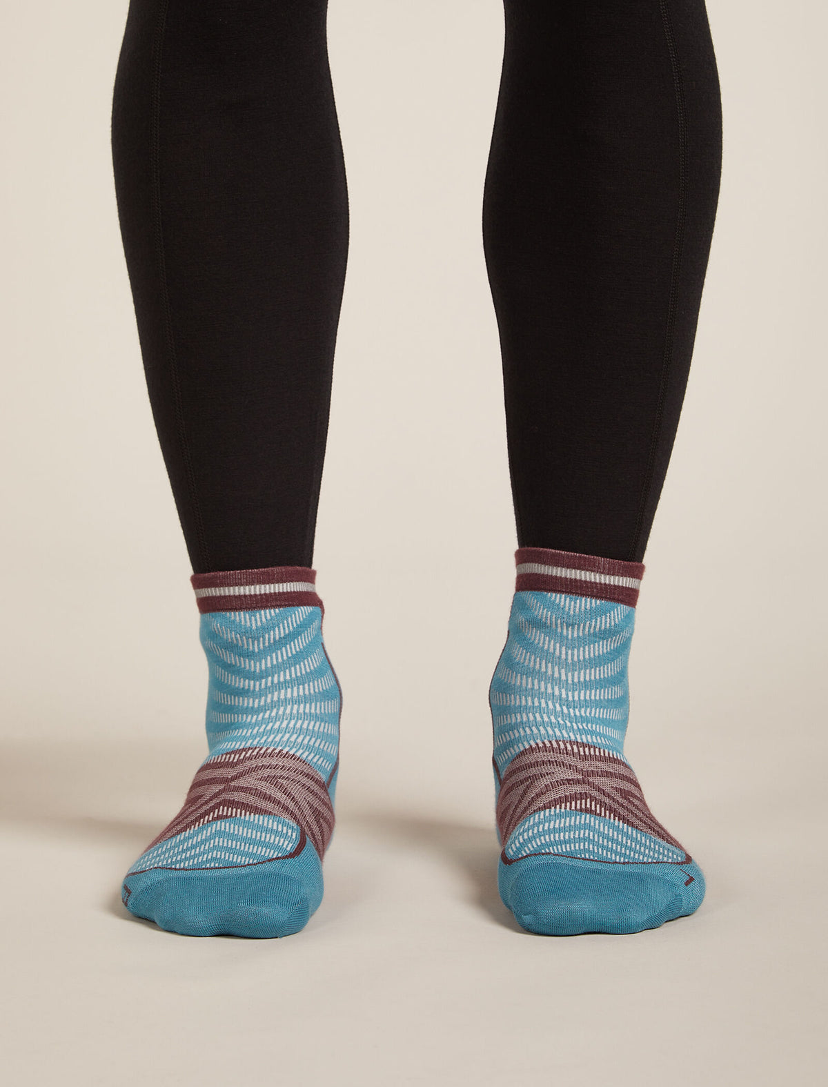 Men's Merino Blend Run+ Ultralight Mini Socks Topaz/Java - 3