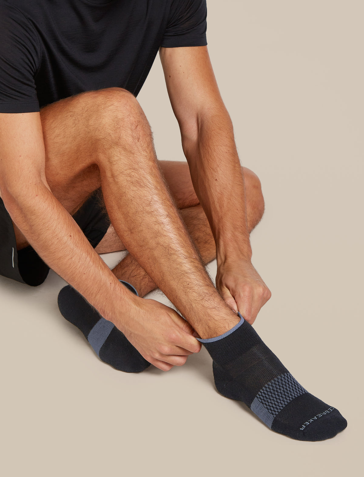 Men's Merino Blend Run+ Ultralight Mini Socks Black/Graphite - 2