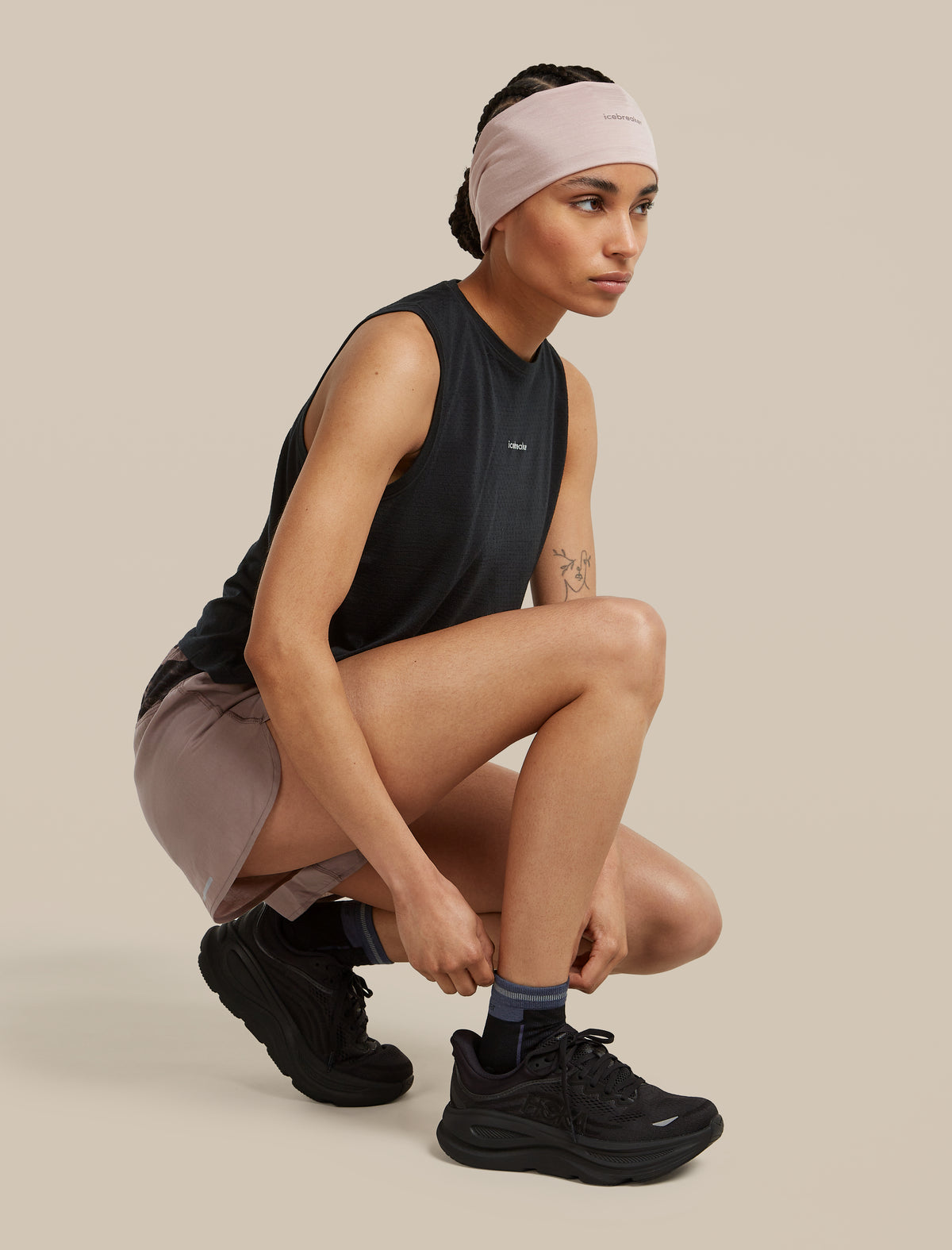 Women's Merino Blend Run+ Ultralight Mini Socks Black/Graphite - 6