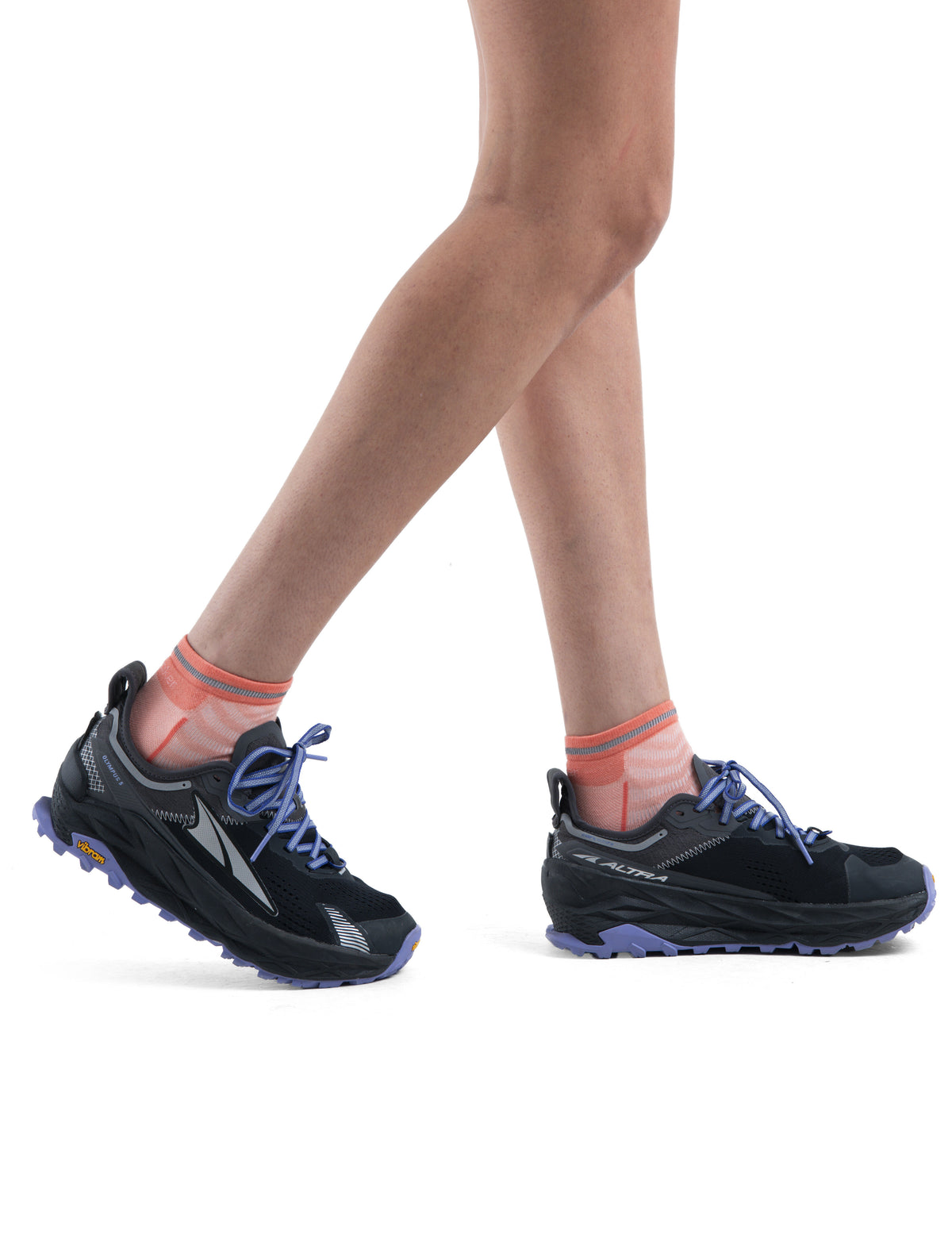 Women's Merino Blend Run+ Ultralight Mini Socks Glow/Tang - 2