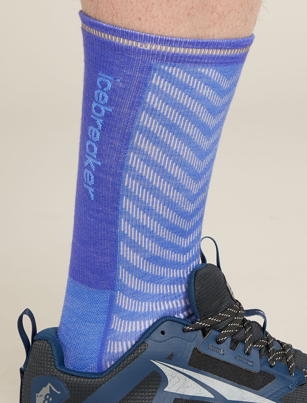 Men's Merino Blend Run+ Ultralight Crew Socks Baja/Brilliant - 1