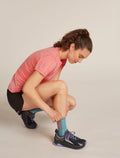 Women's Merino Blend Run+ Ultralight Crew Socks Topaz/Summit - 1