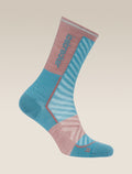 Women's Merino Blend Run+ Ultralight Crew Socks Topaz/Summit - 4