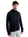 Men's Merino Blend 200 Realfleece™ The North Face x icebreaker Long Sleeve Zip Hoodie Black - 1