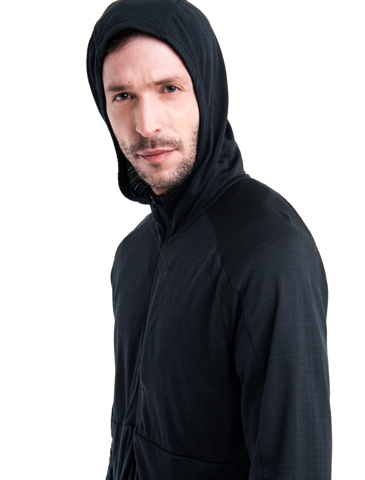 Men's Merino Blend 200 Realfleece™ The North Face x icebreaker Long Sleeve Zip Hoodie Black - 4