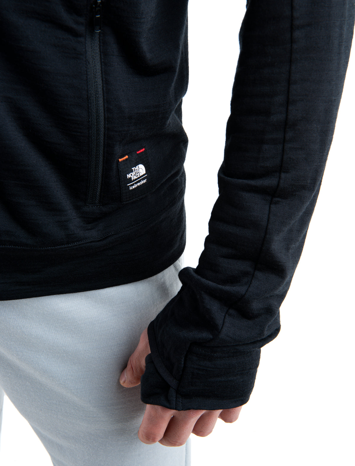Men's Merino Blend 200 Realfleece™ The North Face x icebreaker Long Sleeve Zip Hoodie Black - 5