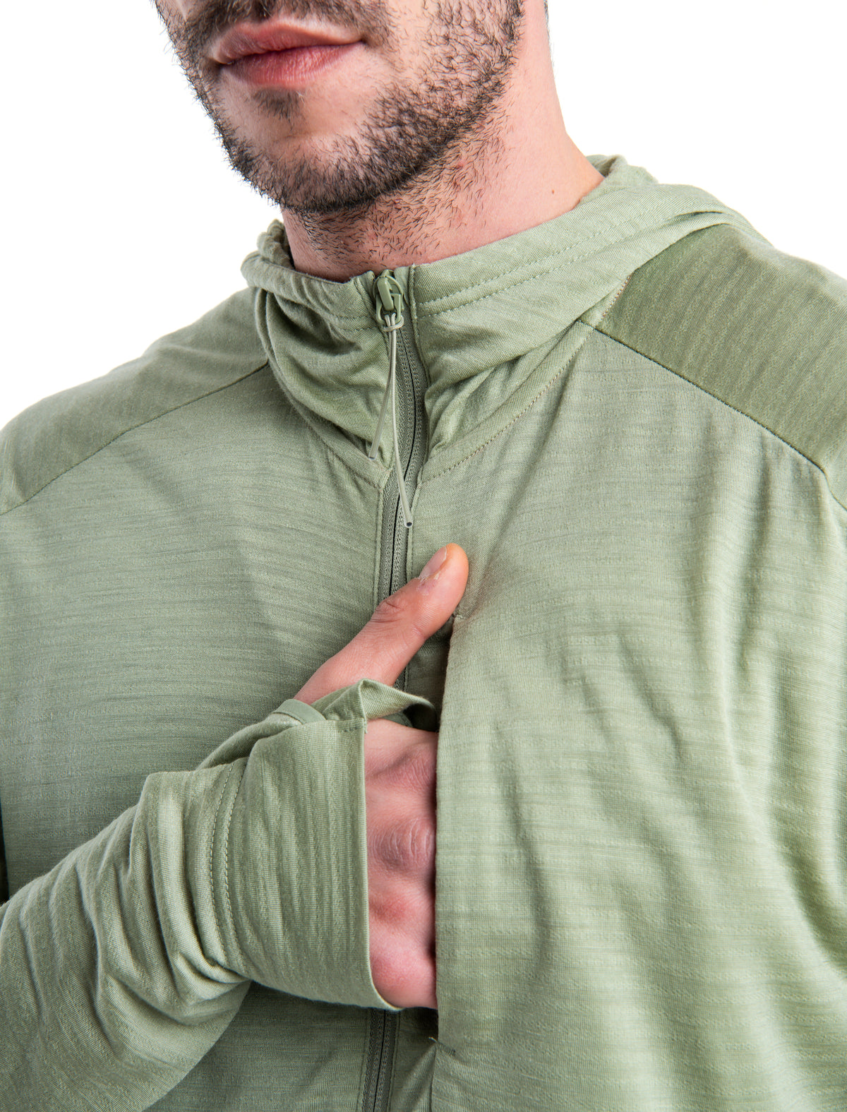 Men's Merino Blend 200 Realfleece™ The North Face x icebreaker Long Sleeve Zip Hoodie Oil/Black/Silver - 6