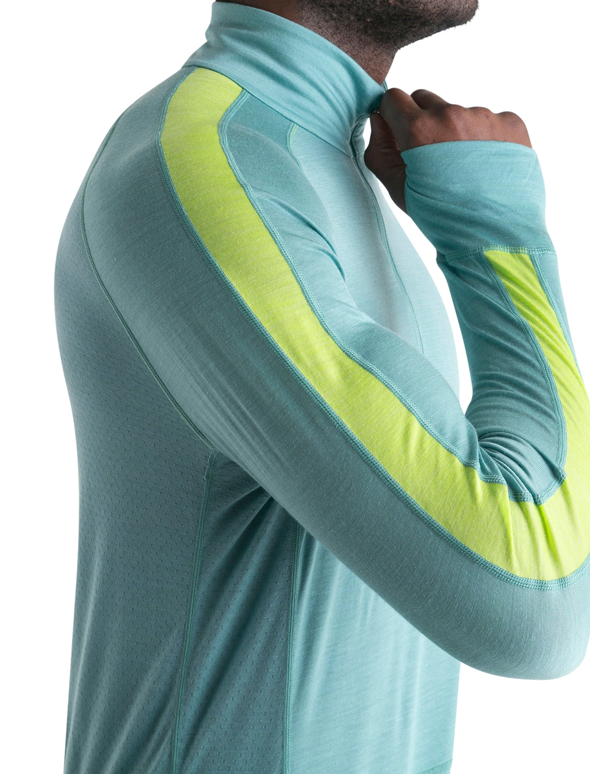 Men's Merino Blend 125 ZoneKnit™ Long Sleeve Half Zip Thermal Top Cloud Ray/Hyper - 5