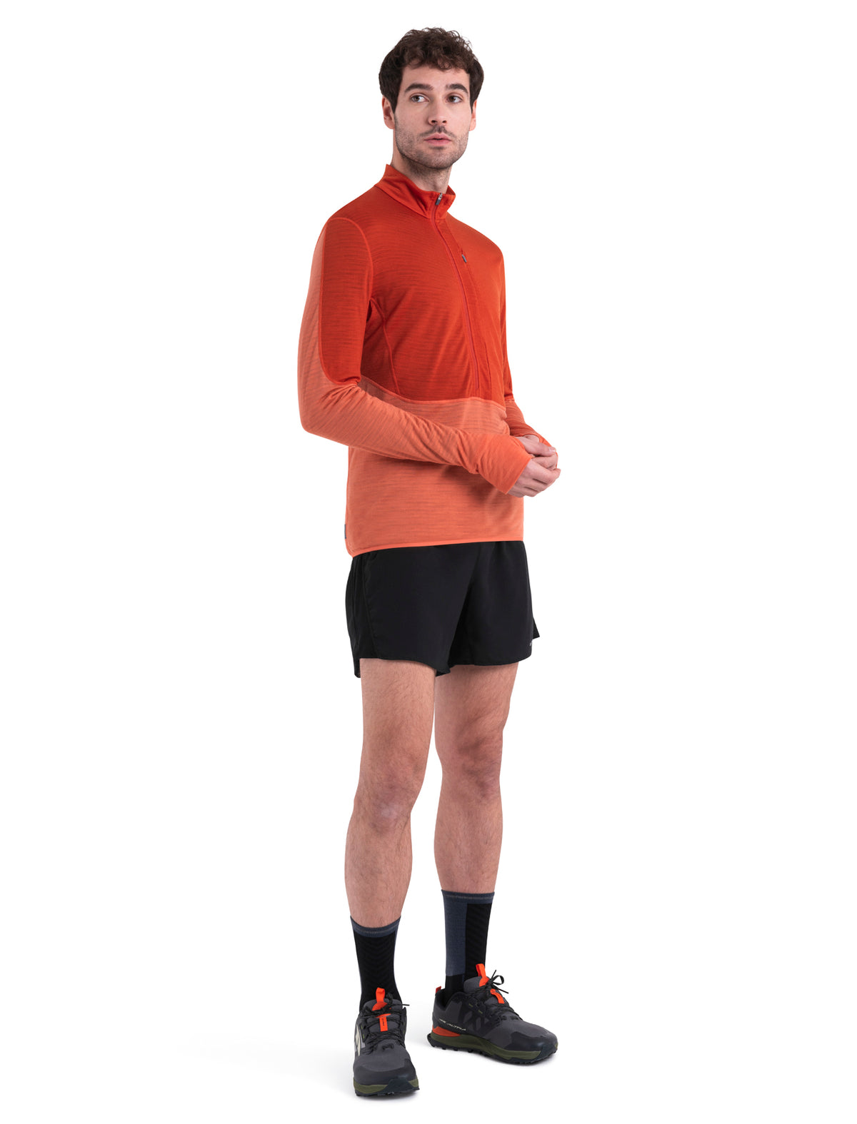 Men's Merino Blend 200 Realfleece™ Descender Long Sleeve Half Zip Jacket Molten/Ember - 5