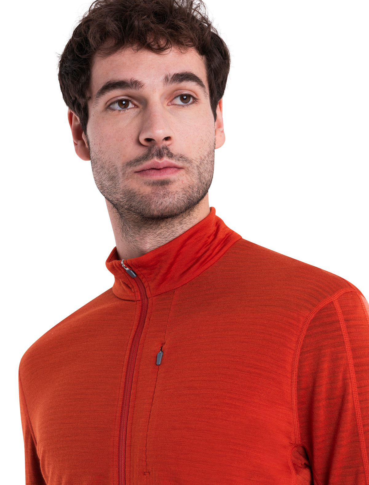 Men's Merino Blend 200 Realfleece™ Descender Long Sleeve Half Zip Jacket Molten/Ember - 6
