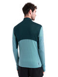 Men's Merino Blend 200 Realfleece™ Descender Long Sleeve Half Zip Jacket Fathom Green/Cloud Ray - 2
