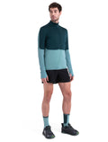 Men's Merino Blend 200 Realfleece™ Descender Long Sleeve Half Zip Jacket Fathom Green/Cloud Ray - 3