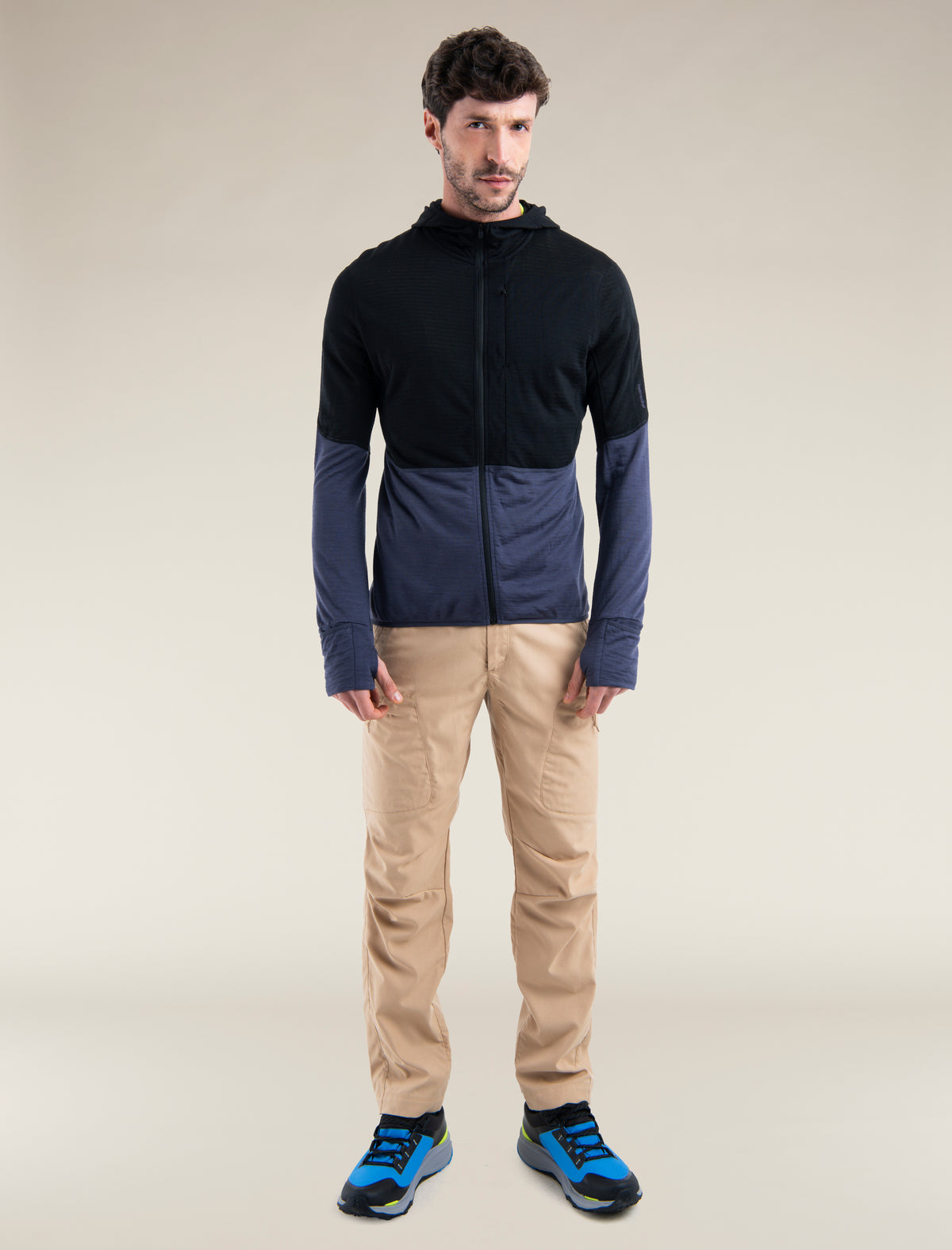 Men's Merino Blend 200 Realfleece™ Descender Long Sleeve Zip Hoodie Black/Graphite - 4