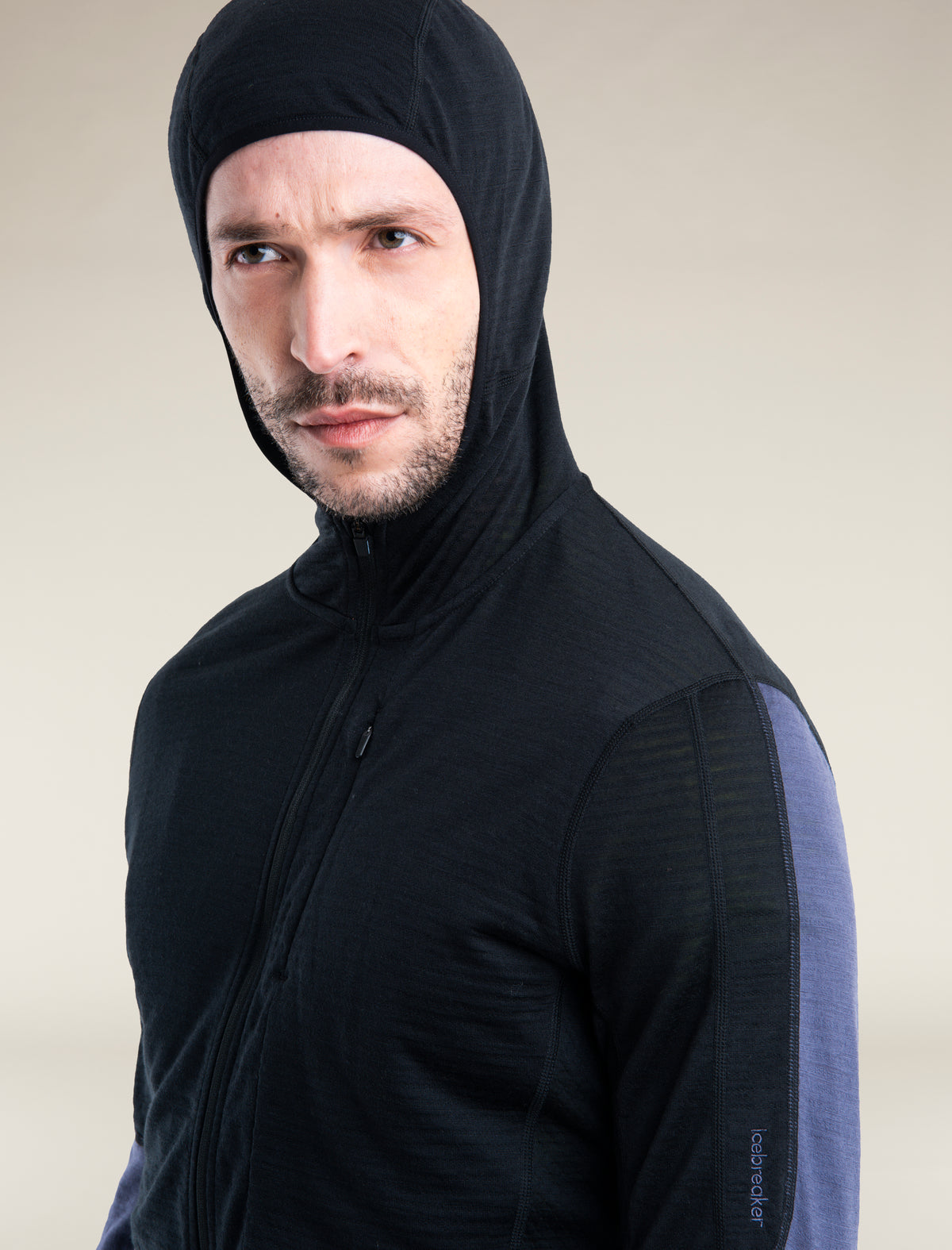 Men's Merino Blend 200 Realfleece™ Descender Long Sleeve Zip Hoodie Black/Graphite - 5