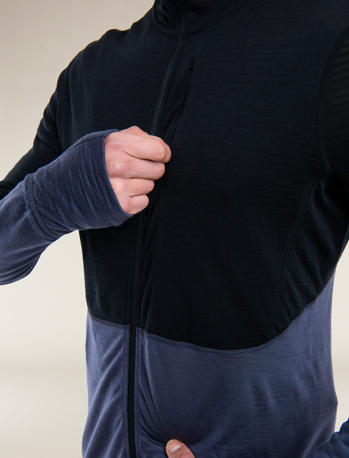 Men's Merino Blend 200 Realfleece™ Descender Long Sleeve Zip Hoodie Black/Graphite - 6