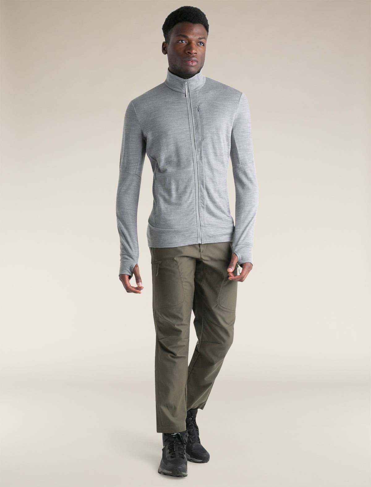 Men's Merino 260 Quantum Long Sleeve Zip Jacket Metro Heather - 3