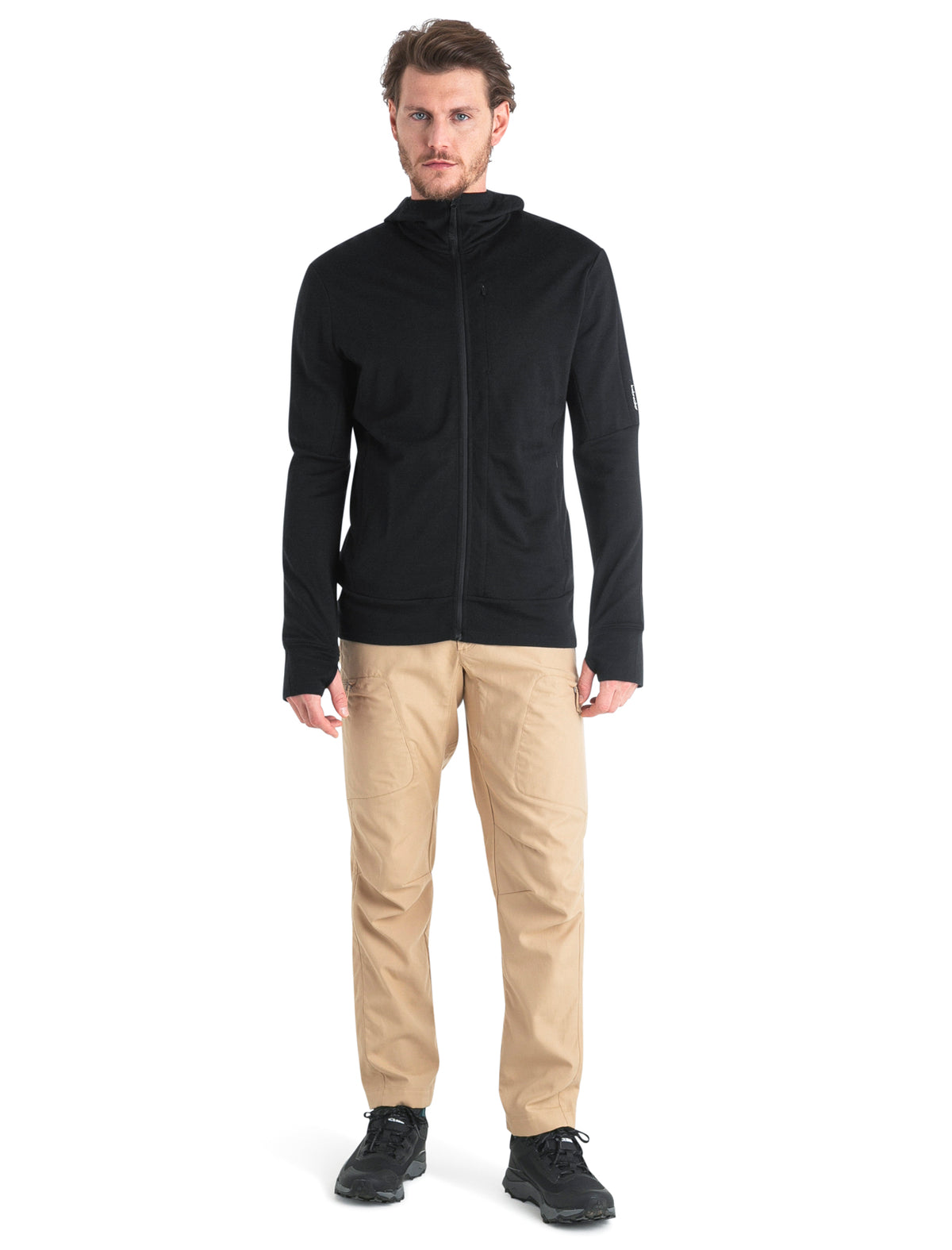Men's Merino 260 Quantum Long Sleeve Zip Hoodie Black - 10