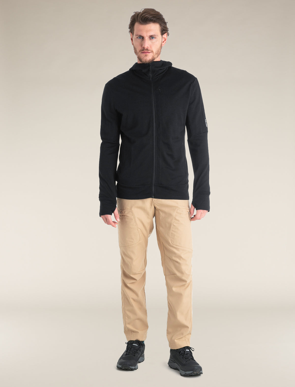 Men's Merino 260 Quantum Long Sleeve Zip Hoodie Black - 3