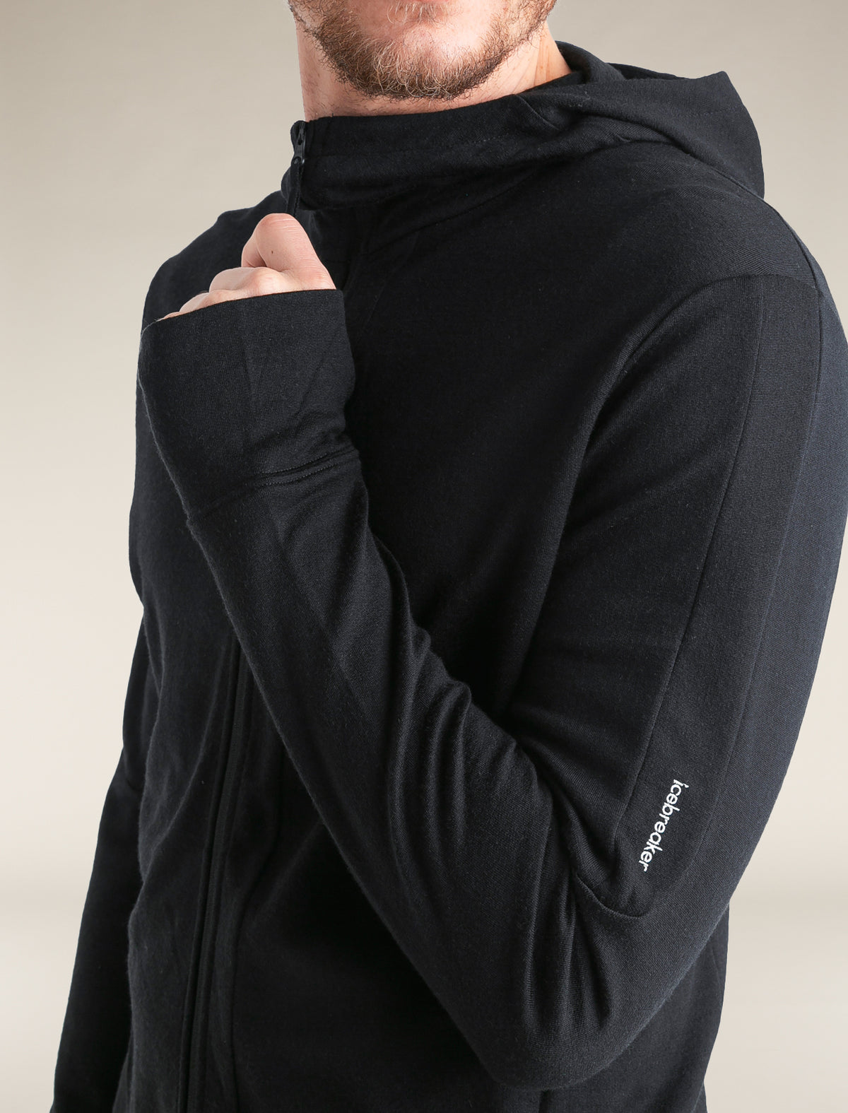 Men's Merino 260 Quantum Long Sleeve Zip Hoodie Black - 4