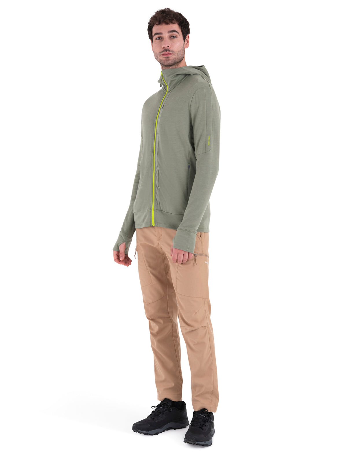 Men's Merino 260 Quantum Long Sleeve Zip Hoodie Lichen/Hyper - 3