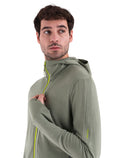 Men's Merino 260 Quantum Long Sleeve Zip Hoodie Lichen/Hyper - 6