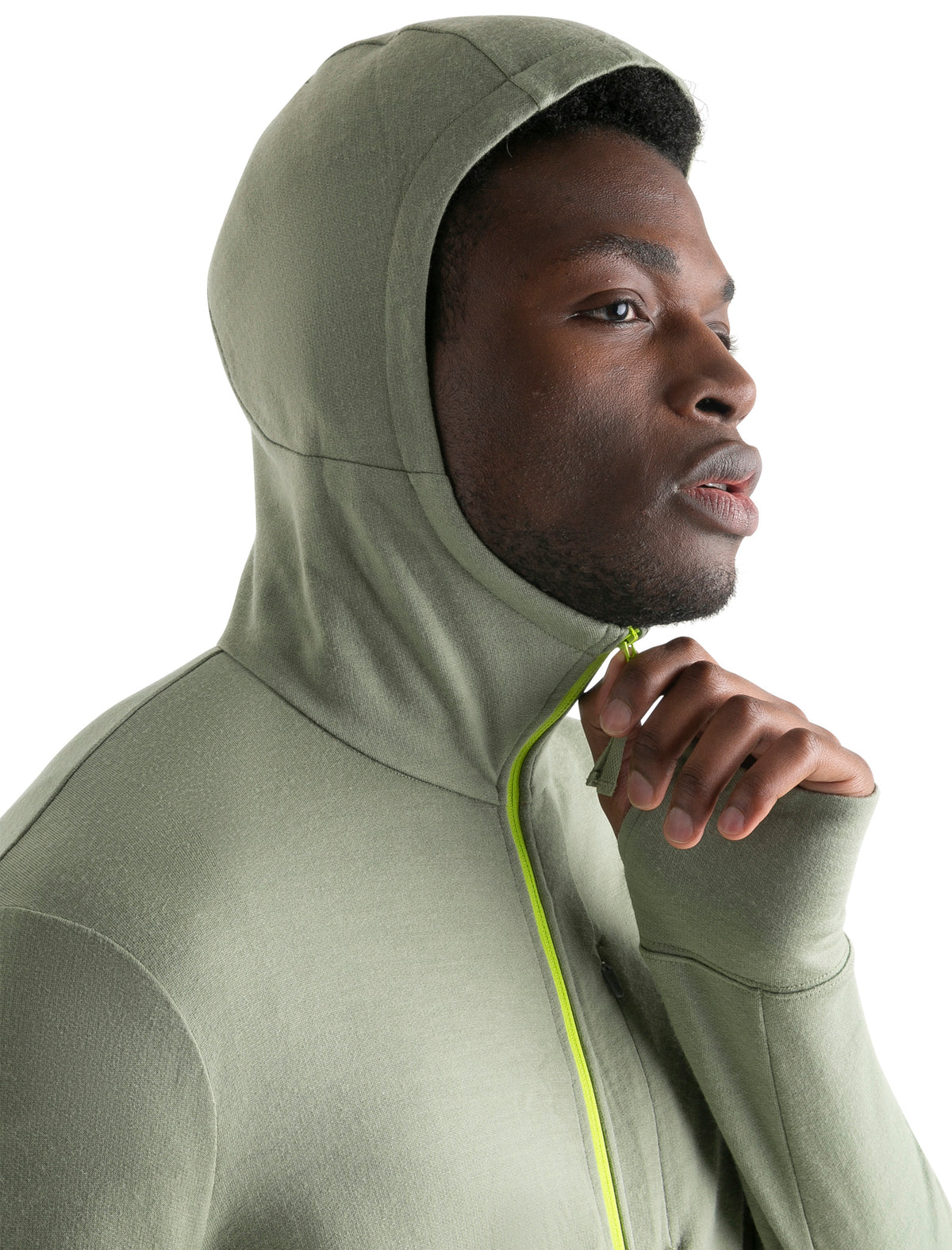 Men's Merino 260 Quantum Long Sleeve Zip Hoodie Lichen/Hyper - 8