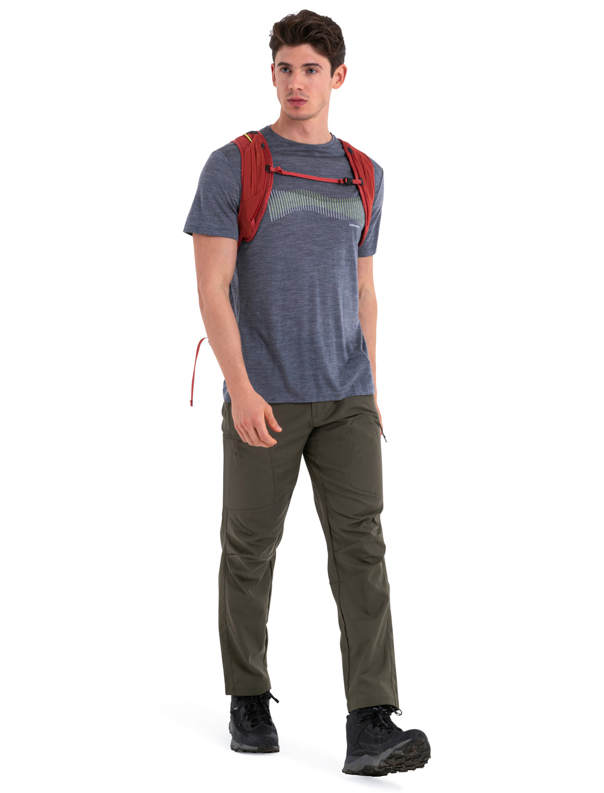 Men's 125 Cool-Lite™ Merino Blend Sphere III T-Shirt Terrain Lines Graphite Heather - 3