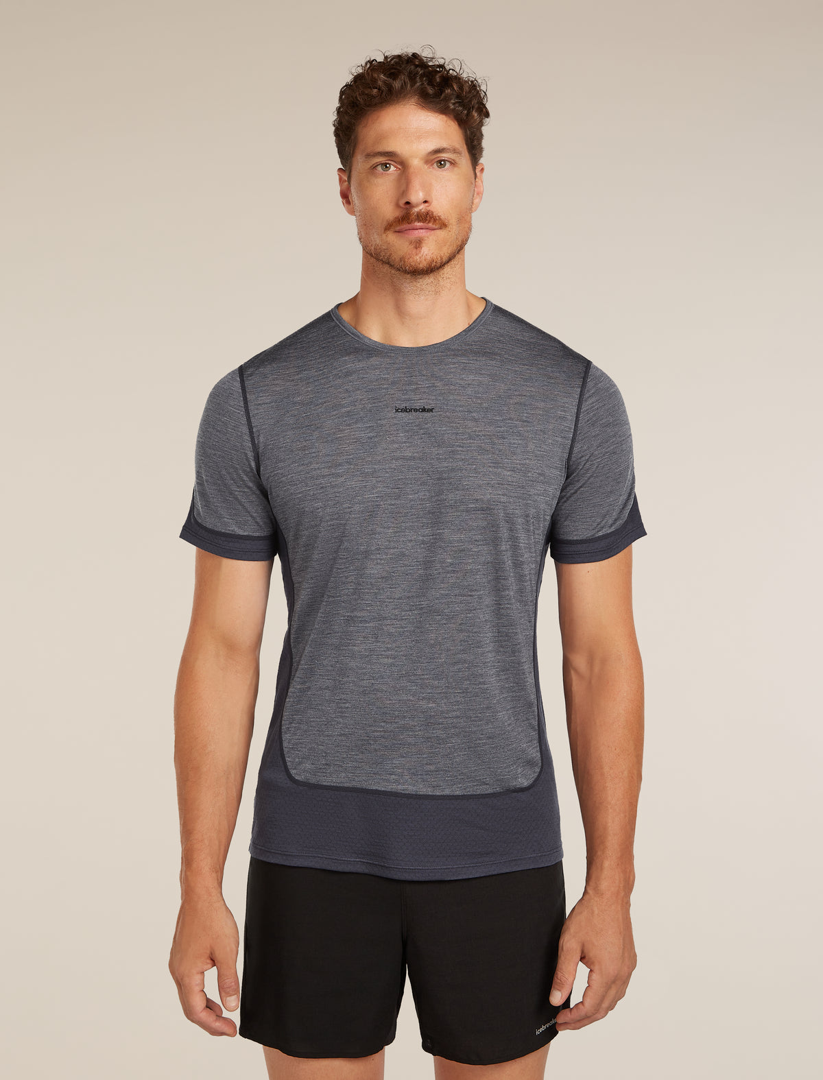 Men's Merino Blend 125 ZoneKnit™ Energy Wind Short Sleeve T-Shirt Graphite/Graphite Heather - 1