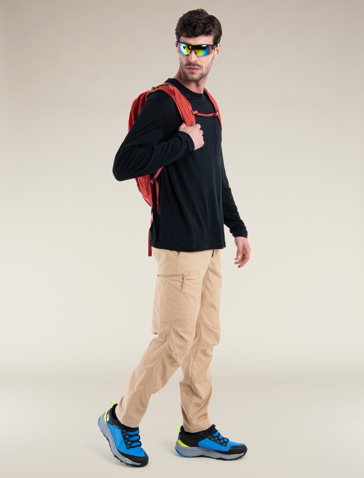 Men's Merino 150 Tech Lite Long Sleeve Relaxed Pocket T-Shirt Black - 4