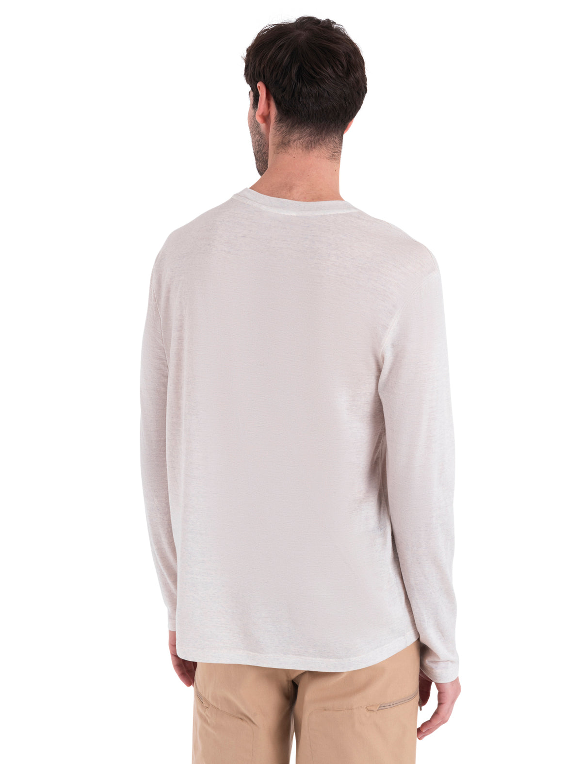 Men's Merino 150 Tech Lite Long Sleeve Relaxed Pocket T-Shirt Ecru Heather - 2