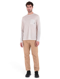 Men's Merino 150 Tech Lite Long Sleeve Relaxed Pocket T-Shirt Ecru Heather - 3