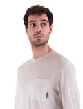 Men's Merino 150 Tech Lite Long Sleeve Relaxed Pocket T-Shirt Ecru Heather - 5