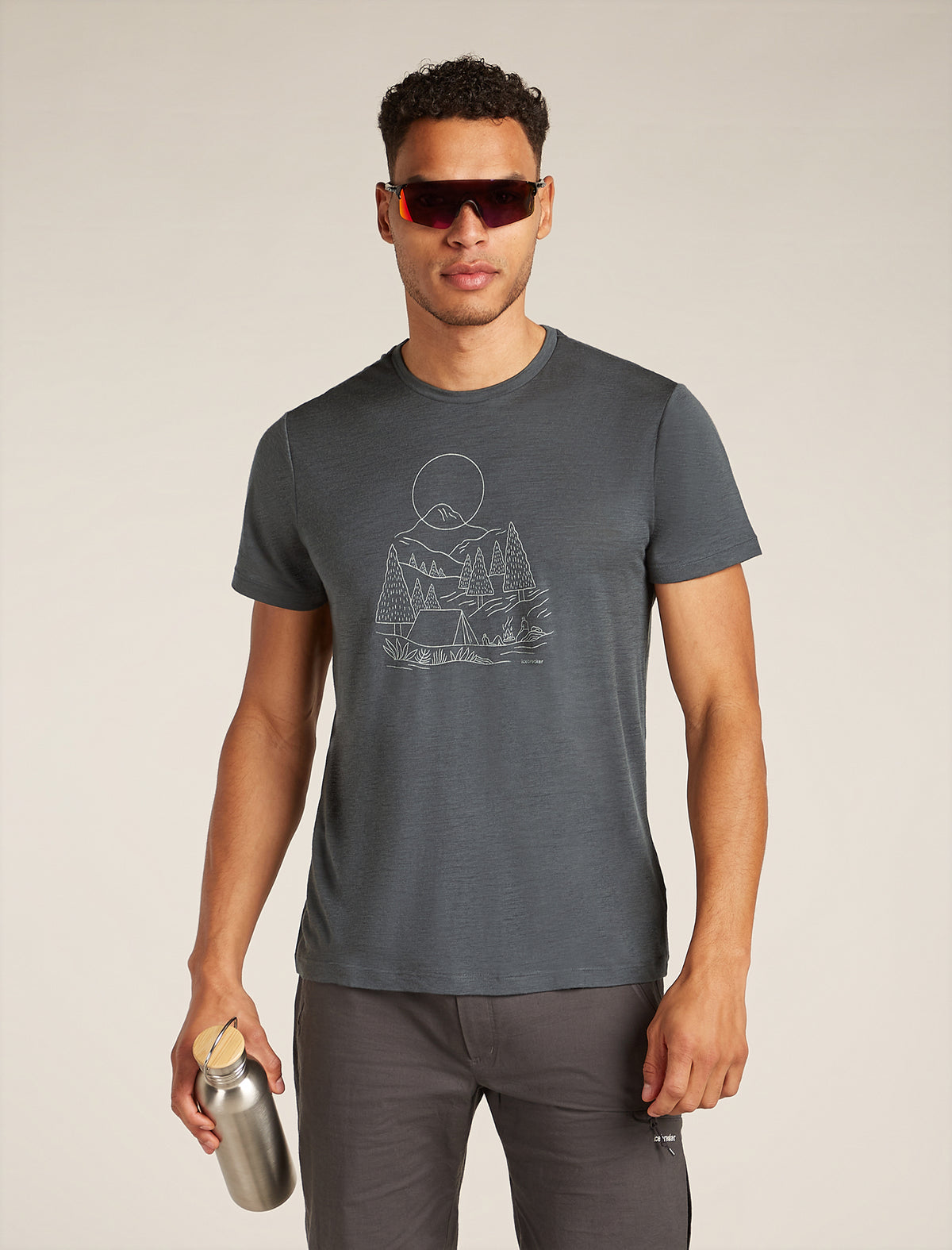 Men's Merino 150 Tech Lite III T-Shirt Sunset Camp Obsidian - 4