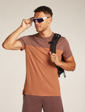Men's Merino Blend 125 Cool-Lite™ Sphere Short Sleeve T-Shirt Colour Block Dusty clay/carob - 4