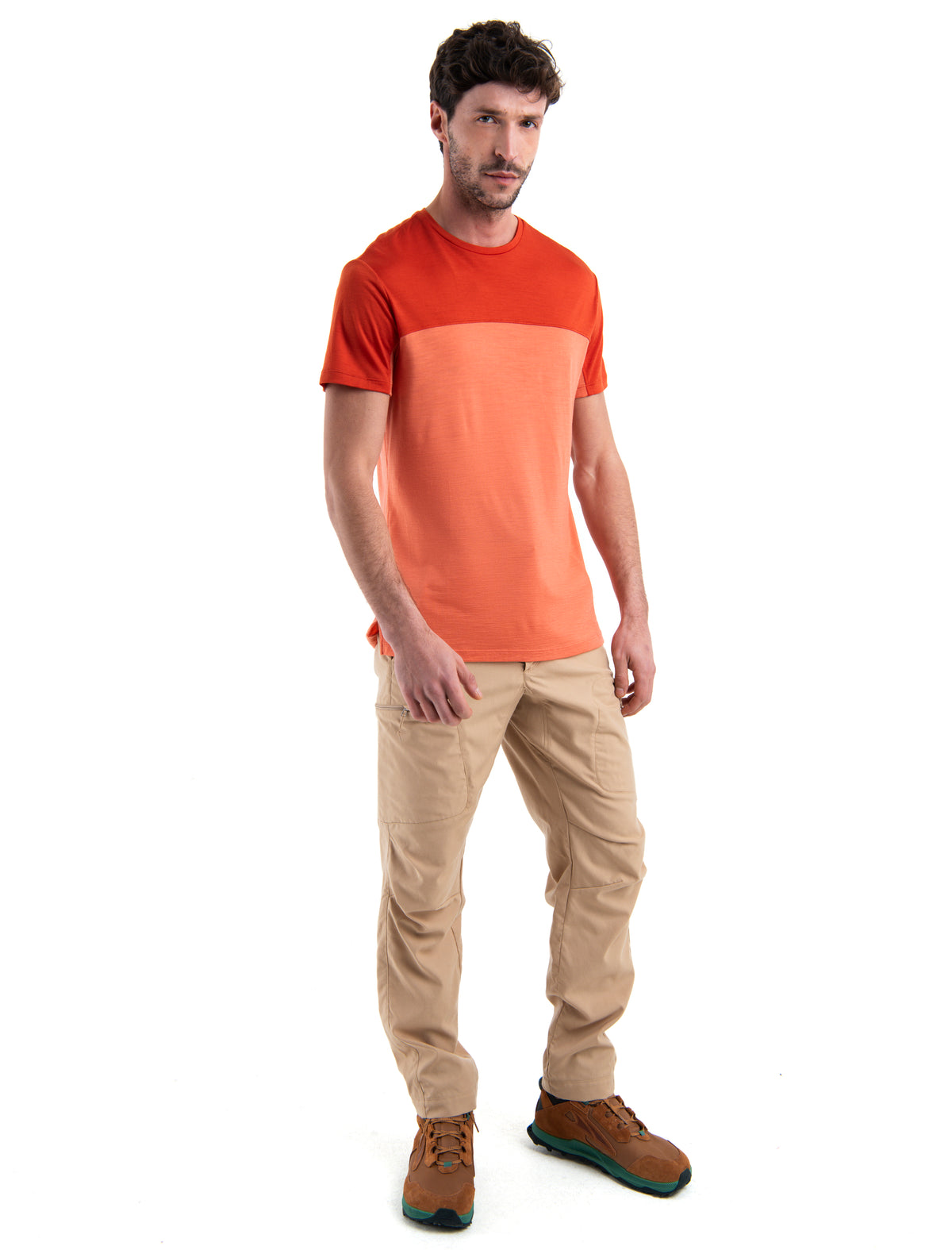 Men's Merino Blend 125 Cool-Lite™ Sphere Short Sleeve T-Shirt Colour Block Ember/Molten - 3