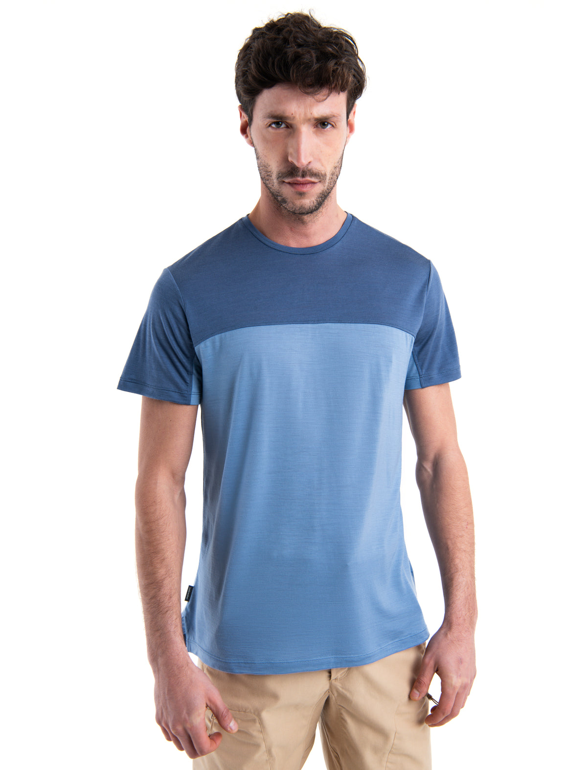 Men's Merino Blend 125 Cool-Lite™ Sphere Short Sleeve T-Shirt Colour Block Kyanite/Dawn - 1