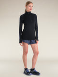 Women's Merino Blend 125 ZoneKnit™ Long Sleeve Half Zip Thermal Top Black/Graphite - 3