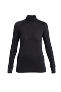 Women's Merino Blend 125 ZoneKnit™ Long Sleeve Half Zip Thermal Top Black/Graphite - 9