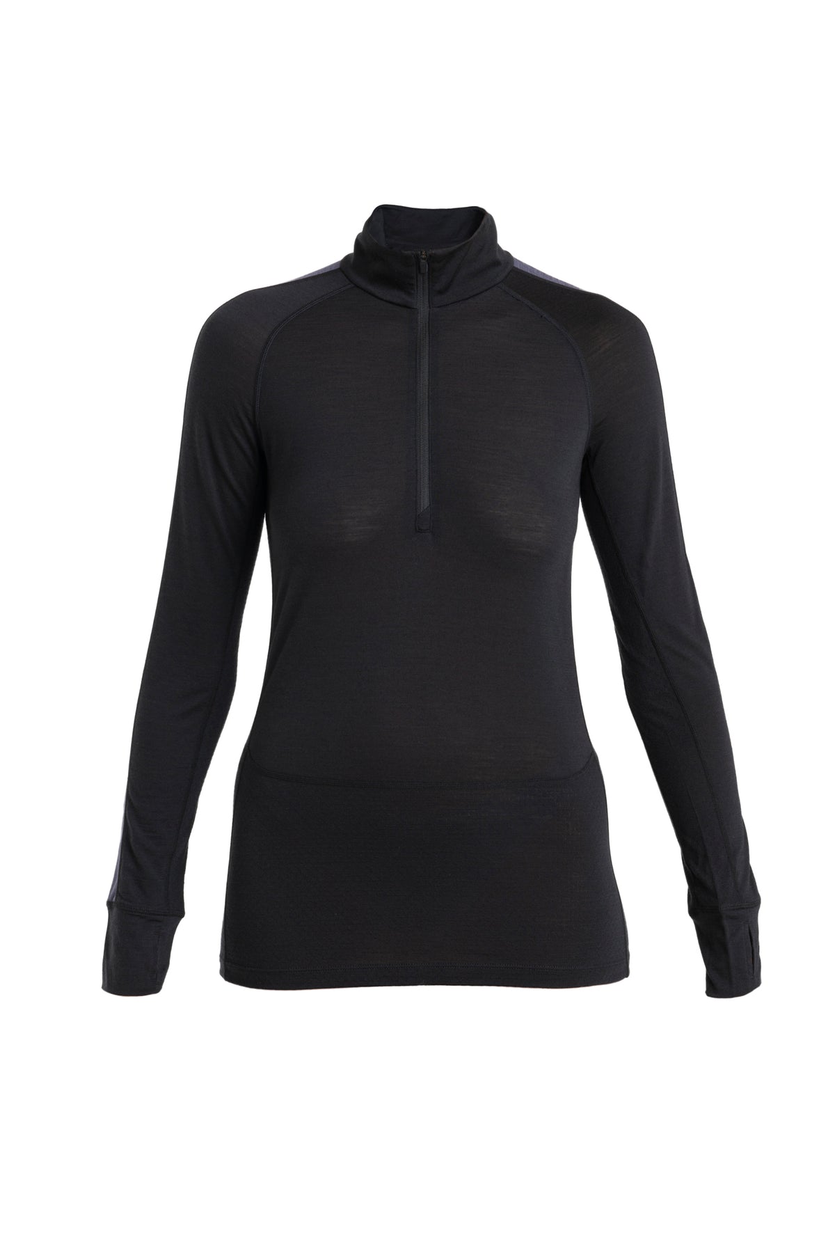 Women's Merino Blend 125 ZoneKnit™ Long Sleeve Half Zip Thermal Top Black/Graphite - 9
