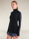 Women's Merino Blend 125 ZoneKnit™ Long Sleeve Half Zip Thermal Top Black/Graphite - 6
