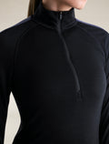 Women's Merino Blend 125 ZoneKnit™ Long Sleeve Half Zip Thermal Top Black/Graphite - 7