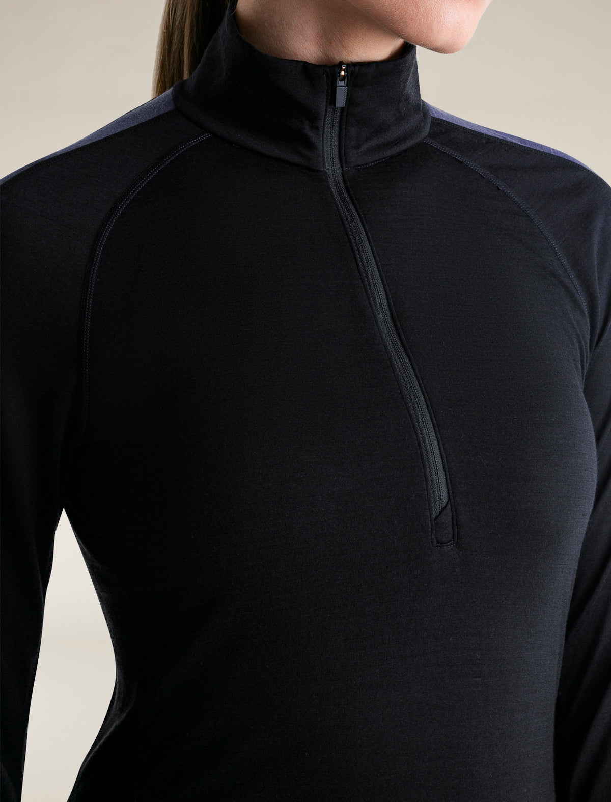 Women's Merino Blend 125 ZoneKnit™ Long Sleeve Half Zip Thermal Top Black/Graphite - 7