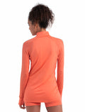 Women's Merino Blend 125 ZoneKnit™ Long Sleeve Half Zip Thermal Top Tang/Praline - 2